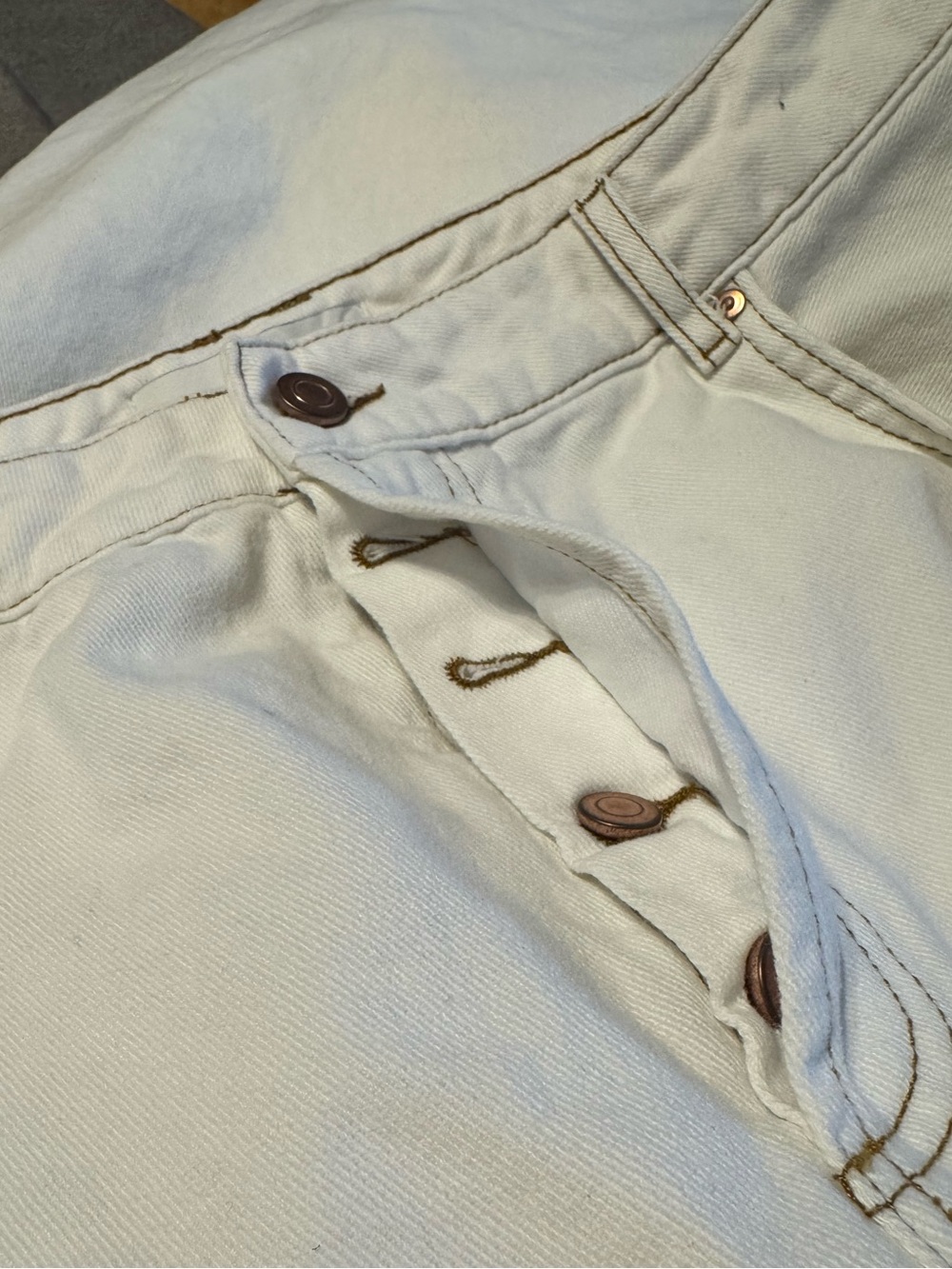 ASOS ARRANGE Sydney Off White/White Denim/Cotton Barrel Leg Jeans US 12 - Picture 14 of 15